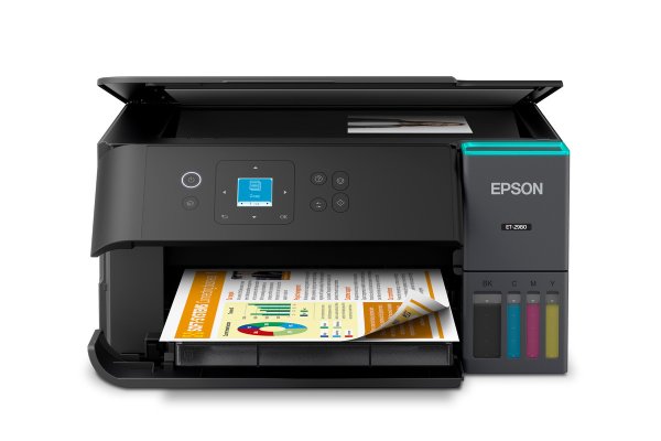 Epson EcoTank ET-2980 Wireless All-in-One Color Supertank Printer – Black (Refurbished)